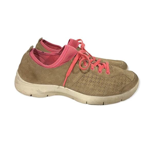 Dansko Elise Suede Leather Lace‎ Up Comfort Shoes Size 39 Tan Pink - Picture 1 of 13